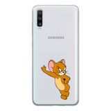 Manitoba Samsung Galaxy A20S Uyumlu Jerry Tasarımlı Baskılı Şeffaf Telefon Kılıfı
