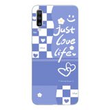 Manitoba Samsung Galaxy A20S Uyumlu Just Love Life Tasarımlı Şeffaf Telefon Kılıfı, Çok Renkli