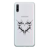 Manitoba Samsung Galaxy A20S Uyumlu Kalp Tasarımlı Şeffaf Telefon Kılıfı, Silikon, Çok Renkli