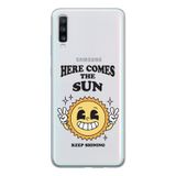 Manitoba Samsung Galaxy A20S Uyumlu Keep Shining Tasarımlı Şeffaf Telefon Kılıfı, Çok Renkli