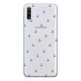 Manitoba Samsung Galaxy A20S Uyumlu Kiraz Tasarımlı Baskılı Şeffaf Telefon Kılıfı