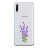 Manitoba Samsung Galaxy A20S Uyumlu Leylak Tasarımlı Baskılı Şeffaf Telefon Kılıfı
