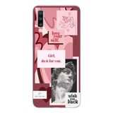 Manitoba Samsung Galaxy A20S Uyumlu Love Your Self Tasarımlı Şeffaf Telefon Kılıfı, Çok Renkli