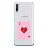 Manitoba Samsung Galaxy A20S Uyumlu Lucky You Kart Tasarımlı Baskılı Şeffaf Telefon Kılıfı