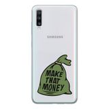 Manitoba Samsung Galaxy A20S Uyumlu Make That Money Tasarımlı Şeffaf Telefon Kılıfı