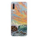 Manitoba Samsung Galaxy A20S Uyumlu Manzara Tasarımlı Şeffaf Telefon Kılıfı, Çok Renkli