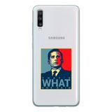 Manitoba Samsung Galaxy A20S Uyumlu Michael Scott Tasarımlı Baskılı Şeffaf Telefon Kılıfı