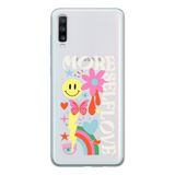 Manitoba Samsung Galaxy A20S Uyumlu More Self Love Tasarımlı Şeffaf Telefon Kılıfı, Çok Renkli