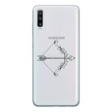 Manitoba Samsung Galaxy A20S Uyumlu Ok Tasarımlı Şeffaf Telefon Kılıfı, Çok Renkli