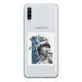 Manitoba Samsung Galaxy A20S Uyumlu Rockstar Tasarımlı Şeffaf Telefon Kılıfı, Çok Renkli