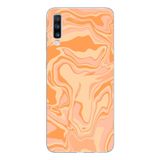 Manitoba Samsung Galaxy A20S Uyumlu Sarı Desen Tasarımlı Şeffaf Telefon Kılıfı