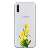 Manitoba Samsung Galaxy A20S Uyumlu Sarı Lale Tasarımlı Şeffaf Telefon Kılıfı