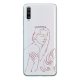 Manitoba Samsung Galaxy A20S Uyumlu Soyut Sanat Tasarımlı Şeffaf Telefon Kılıfı, Çok Renkli