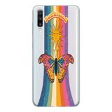 Manitoba Samsung Galaxy A20S Uyumlu Sunkissed Tasarımlı Şeffaf Telefon Kılıfı, Çok Renkli