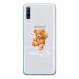 Manitoba Samsung Galaxy A20S Uyumlu Take Risk Tasarımlı Şeffaf Telefon Kılıfı, Çok Renkli