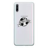 Manitoba Samsung Galaxy A20S Uyumlu The World Is Yours Tasarımlı Baskılı Şeffaf Telefon Kılıfı