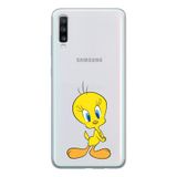 Manitoba Samsung Galaxy A20S Uyumlu Tweety Tasarımlı Baskılı Şeffaf Telefon Kılıfı
