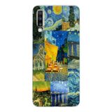 Manitoba Samsung Galaxy A20S Uyumlu Van Gogh Kolaj Tasarımlı Şeffaf Telefon Kılıfı, Çok Renkli