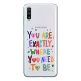 Manitoba Samsung Galaxy A20S Uyumlu You Are Exactly Tasarımlı Şeffaf Telefon Kılıfı, Çok Renkli