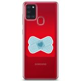 Manitoba Samsung Galaxy A21S Uyumlu Kalp Yara Bandı Tasarımlı Şeffaf Telefon Kılıfı, Çok Renkli