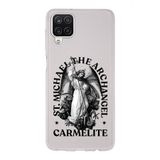 Manitoba Samsung Galaxy A22, M22, M32 Uyumlu Baskılı Yumuşak Silikon Şeffaf Telefon Kılıfı, St. Michael Archangel Carmelite