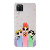Manitoba Samsung Galaxy A22/M22/M32 ile Uyumlu Powerpuff Girls Tasarımlı Şeffaf Telefon Kılıfı, Çok Renkli