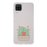 Manitoba Samsung Galaxy A22/M22/M32 ile Uyumlu Sevimli Kaktüsler Tasarımlı Şeffaf Telefon Kılıfı