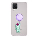 Manitoba Samsung Galaxy A22/M22/M32 Uyumlu Astronot Tasarımlı Baskılı Şeffaf Telefon Kılıfı