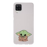 Manitoba Samsung Galaxy A22/M22/M32 Uyumlu Baby Yoda Tasarımlı Şeffaf Telefon Kılıfı, Çok Renkli