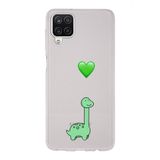 Manitoba Samsung Galaxy A22/M22/M32 Uyumlu Baskılı Yumuşak Silikon Şeffaf Telefon Kılıfı, Dinozor Desen