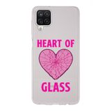 Manitoba Samsung Galaxy A22/M22/M32 Uyumlu Baskılı Yumuşak Silikon Şeffaf Telefon Kılıfı, Heart of Glass Desen