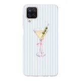 Manitoba Samsung Galaxy A22/M22/M32 Uyumlu Baskılı Yumuşak Silikon Şeffaf Telefon Kılıfı, Martini Deseni