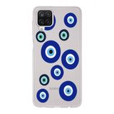 Manitoba Samsung Galaxy A22/M22/M32 Uyumlu Baskılı Yumuşak Silikon Şeffaf Telefon Kılıfı, Mavi Göz Deseni