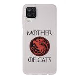 Manitoba Samsung Galaxy A22/M22/M32 Uyumlu Baskılı Yumuşak Silikon Şeffaf Telefon Kılıfı, Mother of Cats Desen