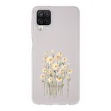 Manitoba Samsung Galaxy A22/M22/M32 Uyumlu Baskılı Yumuşak Silikon Şeffaf Telefon Kılıfı, Papatya Desenli