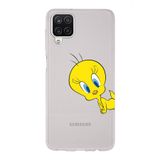 Manitoba Samsung Galaxy A22/M22/M32 Uyumlu Baskılı Yumuşak Silikon Şeffaf Telefon Kılıfı, Sarı Kuş Desen