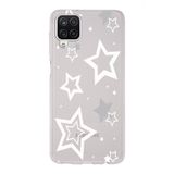 Manitoba Samsung Galaxy A22/M22/M32 Uyumlu Baskılı Yumuşak Silikon Şeffaf Telefon Kılıfı, Yıldız Deseni