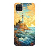 Manitoba Samsung Galaxy A22/M22/M32 Uyumlu Baskılı Yumuşak Silikon Telefon Kılıfı, Deniz Feneri Deseni
