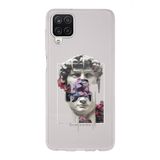 Manitoba Samsung Galaxy A22/M22/M32 Uyumlu David Vaporwave Tasarımlı Şeffaf Telefon Kılıfı, Çok Renkli