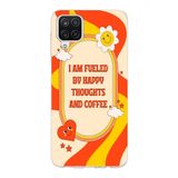 Manitoba Samsung Galaxy A22/M22/M32 Uyumlu Happy And Coffee Tasarımlı Şeffaf Telefon Kılıfı, Çok Renkli
