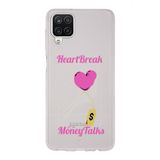 Manitoba Samsung Galaxy A22/M22/M32 Uyumlu Heart Break Tasarımlı Şeffaf Telefon Kılıfı, Çok Renkli