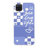 Manitoba Samsung Galaxy A22/M22/M32 Uyumlu Just Love Life Tasarımlı Şeffaf Telefon Kılıfı, Çok Renkli