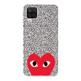 Manitoba Samsung Galaxy A22/M22/M32 Uyumlu Kalp Tasarımlı Şeffaf Telefon Kılıfı, Silikon, Çok Renkli