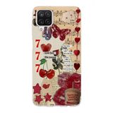 Manitoba Samsung Galaxy A22/M22/M32 Uyumlu Love Kolaj Tasarımlı Baskılı Şeffaf Telefon Kılıfı