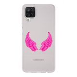 Manitoba Samsung Galaxy A22/M22/M32 Uyumlu Melek Kanadı Tasarımlı Şeffaf Telefon Kılıfı, Çok Renkli