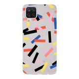 Manitoba Samsung Galaxy A22/M22/M32 Uyumlu Sanatsal Şekiller Tasarımlı Şeffaf Telefon Kılıfı, Çok Renkli