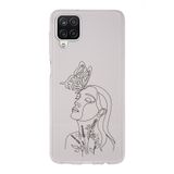 Manitoba Samsung Galaxy A22/M22/M32 Uyumlu Soyut Sanat Tasarımlı Şeffaf Telefon Kılıfı, Çok Renkli