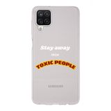 Manitoba Samsung Galaxy A22/M22/M32 Uyumlu Stay Away Tasarımlı Şeffaf Telefon Kılıfı, Çok Renkli