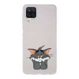 Manitoba Samsung Galaxy A22/M22/M32 Uyumlu Tom Tasarımlı Şeffaf Telefon Kılıfı, Çok Renkli