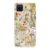 Manitoba Samsung Galaxy A22/M22/M32 Uyumlu Winnie The Pooh Kolaj Tasarımlı Baskılı Şeffaf Telefon Kılıfı